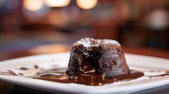D&eacute;licieux moelleux au chocolat dans une assiette &raquo; IA g&eacute;n&eacute;rative