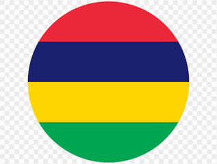 Mauritius flag button on png or transparent background. vector illustration.