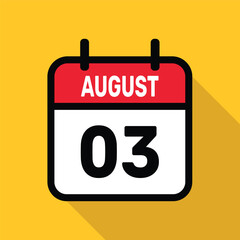 Calendar 03 August Vector illustration background design.