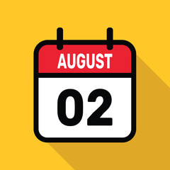 Calendar 02 August Vector illustration background design.