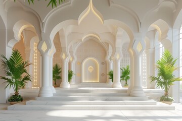 elegant arabesque mosque interior