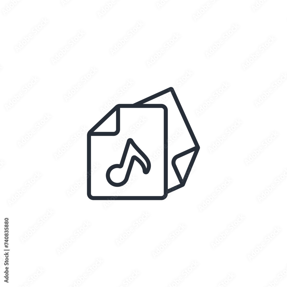 Poster audio file icon. vector.editable stroke.linear style sign for use web design,logo.symbol illustratio
