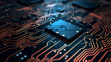 Motherboard digital chips, circuit board background