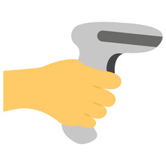 Flat detailed icon of a hand scanner 
