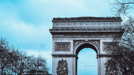 Fototapeta na wymiar Paris, Champs-Elysees. Arc de Tripmphe. France