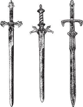 set of swords handdraw