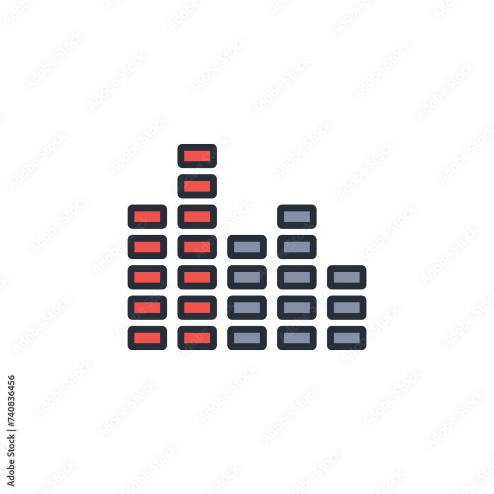 Poster equalizer audio icon. vector.editable stroke.linear style sign for use web design,logo.symbol illust