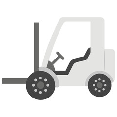 Fork lift truck, flat vector icon.