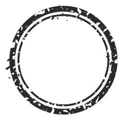 Round postal stamp. Grunge texture frame template