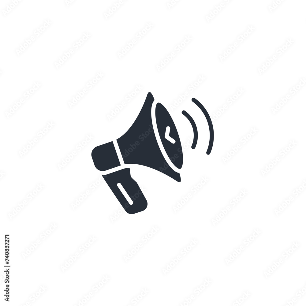 Poster megaphone icon. vector.editable stroke.linear style sign for use web design,logo.symbol illustration