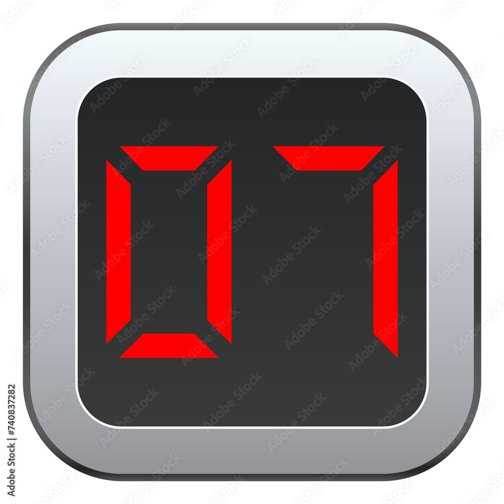 Poster seven red digital number on display. led screen template