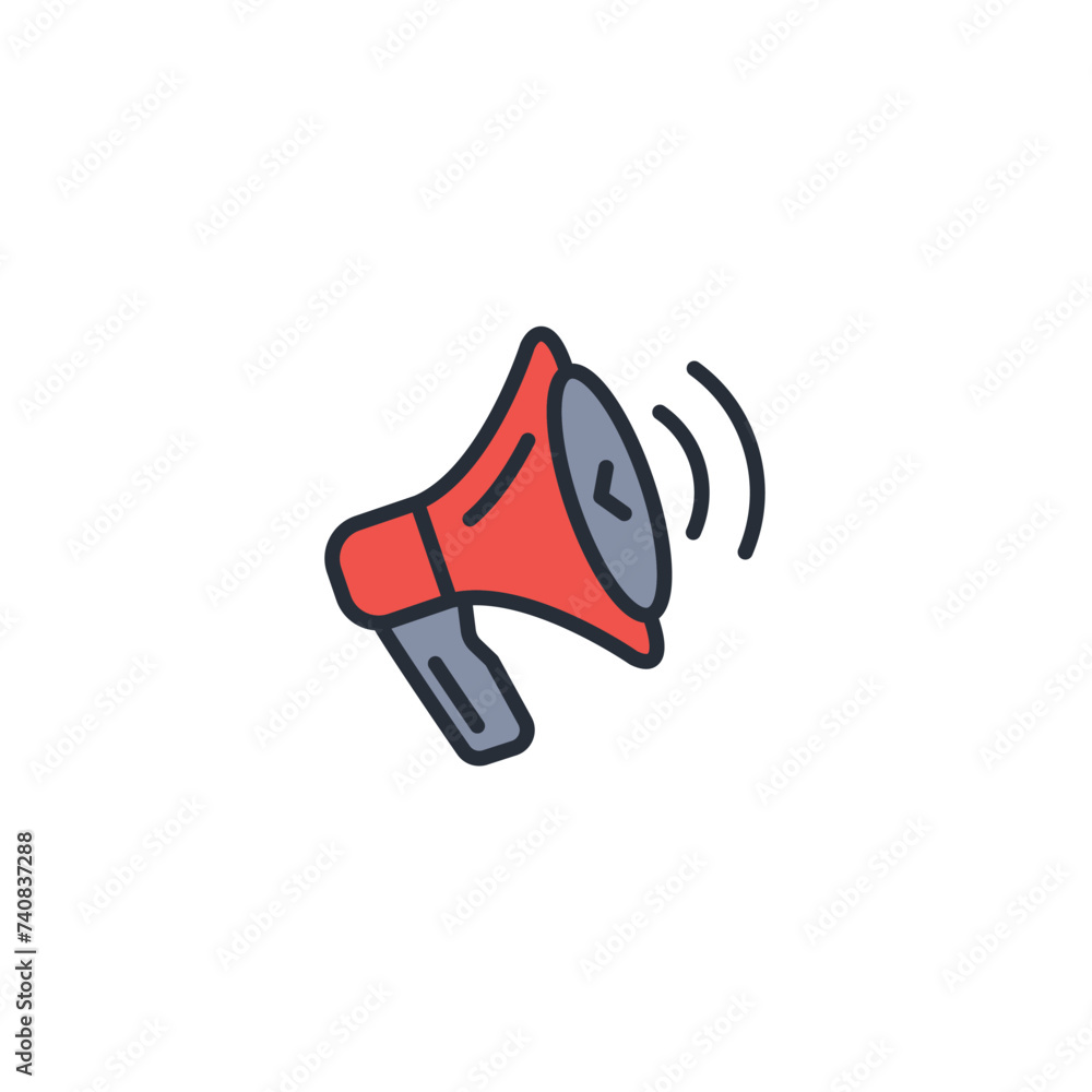 Poster megaphone icon. vector.editable stroke.linear style sign for use web design,logo.symbol illustration