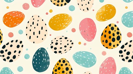 Easter holiday background wallpaper, bunny, colorful eggs pattern, colored egg, banner design, card poster