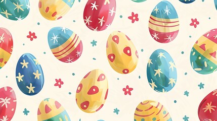 Fototapeta na wymiar Easter holiday background wallpaper, bunny, colorful eggs pattern, colored egg, banner design, card poster