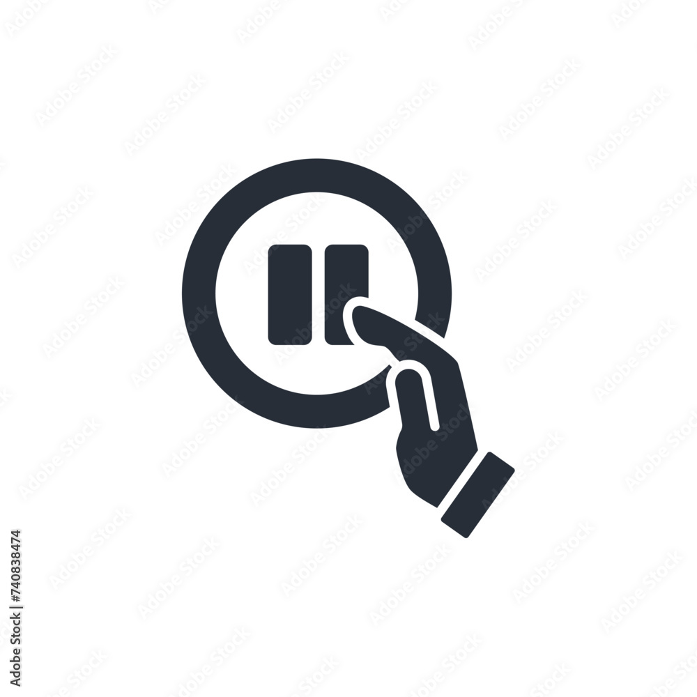 Poster pause icon. vector.editable stroke.linear style sign for use web design,logo.symbol illustration.