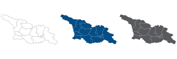 Georgia map. Map of Georgia in set	