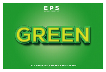 green 3d editable text effect.