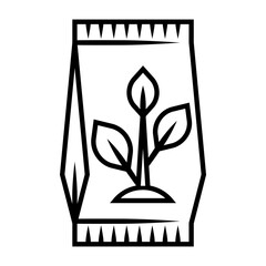 Package of seeds for sowing. Agricultural, cultivation and planting illustration.