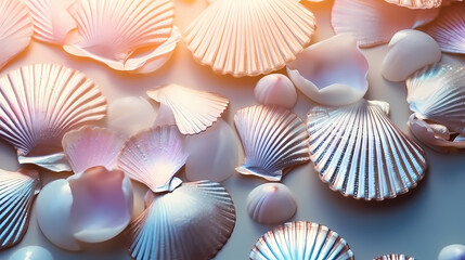 Multicolored seashells, full of hidden details