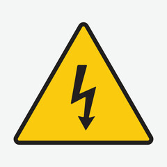 high voltage sign on white