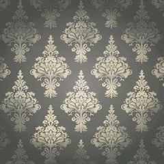 Fototapete Gray wallpaper with damask pattern © Lenhard