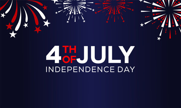 happy 4th of July independence day with firework , vektor background, poster, banner, flyer, template	