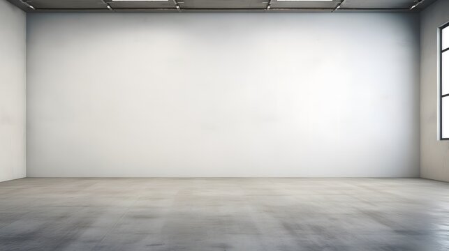 Abstract architecture with blank white wall.