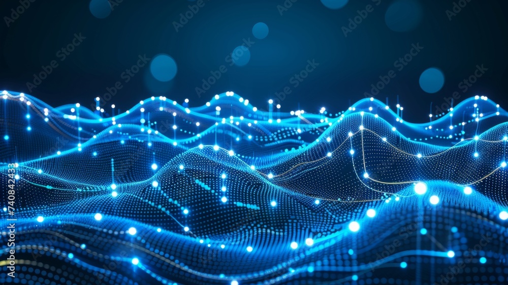 Poster abstract digital 3d background with copy space for network, tech processes, and science concepts
