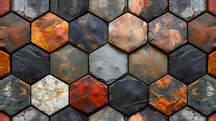 Fototapeta premium Close-Up of Multicolored Tile Wall