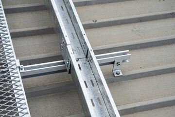 Install the solar system cable tray on the roof.