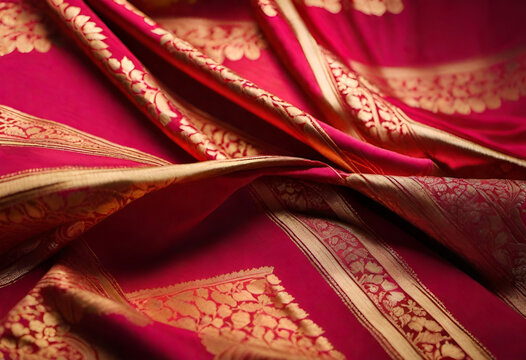 Indian sari fabric in minimal style