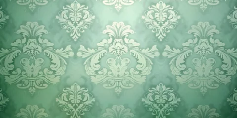 Poster Mint wallpaper with damask pattern © Lenhard