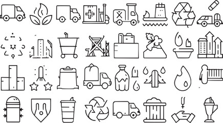Nutrition line icons set vector collections. 