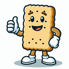 illustration of a bakery cartoon character mascot giving a thumbs up