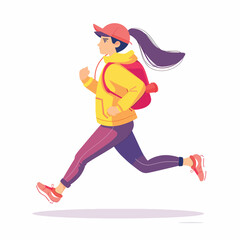 physical activity Single Person doing Jogging Flat