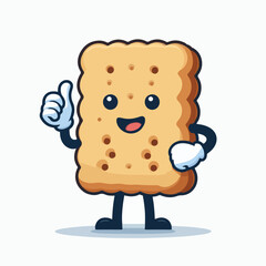 illustration of a bakery cartoon character mascot giving a thumbs up