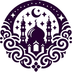 Fototapeta na wymiar Ramadan Vector Logo of islamic mosque