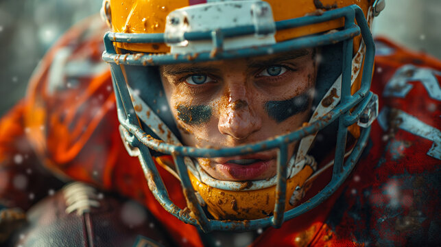 American football player in action