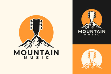 Mountain Music Festival Guitar Logo Design