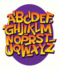 Vector hand drawn typeface in graffiti style