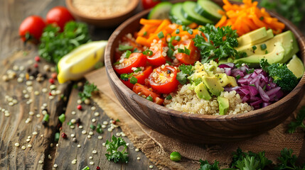 Colorful Vegetarian Buddha Bowl Meal - Powered by Adobe