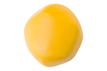 Yellow plasticine isolated on transparent background.