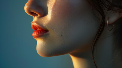 The subtle curve of a young female model's neck, bathed in soft moonlight, creating an elegant and timeless image captured with clarity by a Sony digital HD camera.