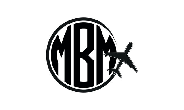 MBM three initial letter circle tour & travel agency logo design vector template. hajj Umrah agency, abstract, wordmark, business, monogram, minimalist, brand, company, flat, tourism agency, tourist