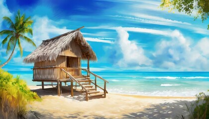 Fototapeta premium beach house on the beach