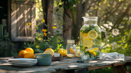 Summer Refreshments in a Garden Setting - Powered by Adobe