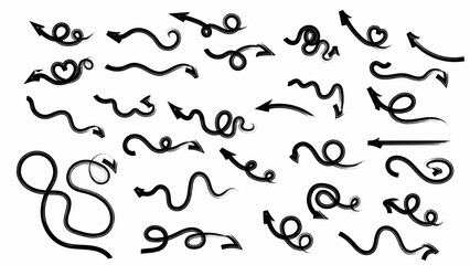 Different brush drawn charcoal arrows seamless pattern. Bold lightning shaped arrows. Hand drawn various bold straight lines with angles. Abstract geometric zigzag. Sketchy grunge style. Seamless art