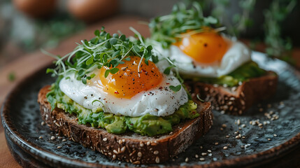 Gourmet Avocado Toast with Poached Eggs