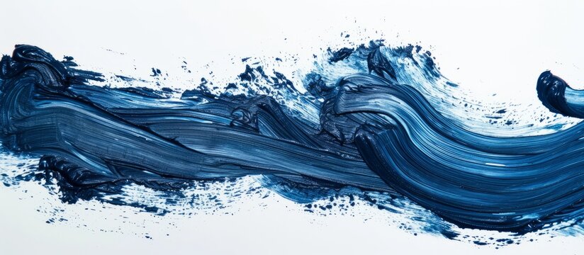 Soothing blue watercolor paint strokes on clean white canvas background for artistic design projects