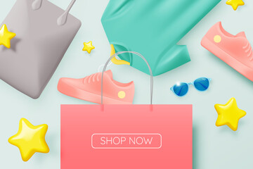 Shopping bag for sale banner online shopping application